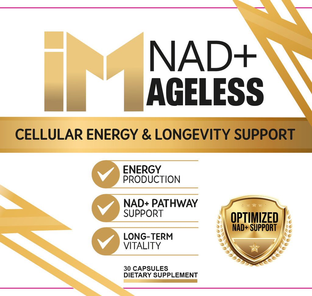 IM NAD+ Ageless | Energía Celular y Apoyo a la Longevidad | Fórmula NAD+ de Doble Acción | Cápsulas de Energía y Vitalidad Diaria