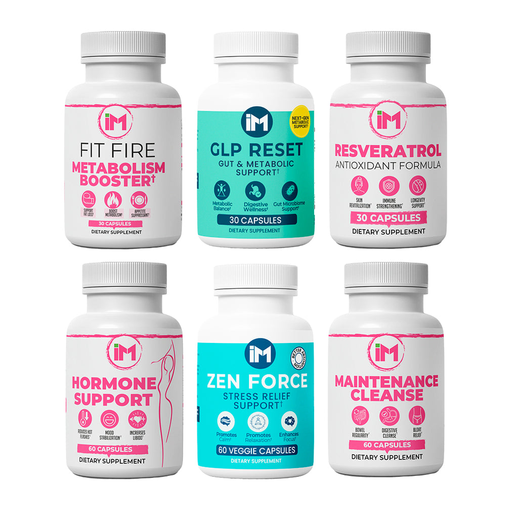 IM Six Pack | 6 Daily Wellness Essentials | Gut Balance, Hormonal Harmony, Energy & Cellular Support | Natural Supplement Bundle