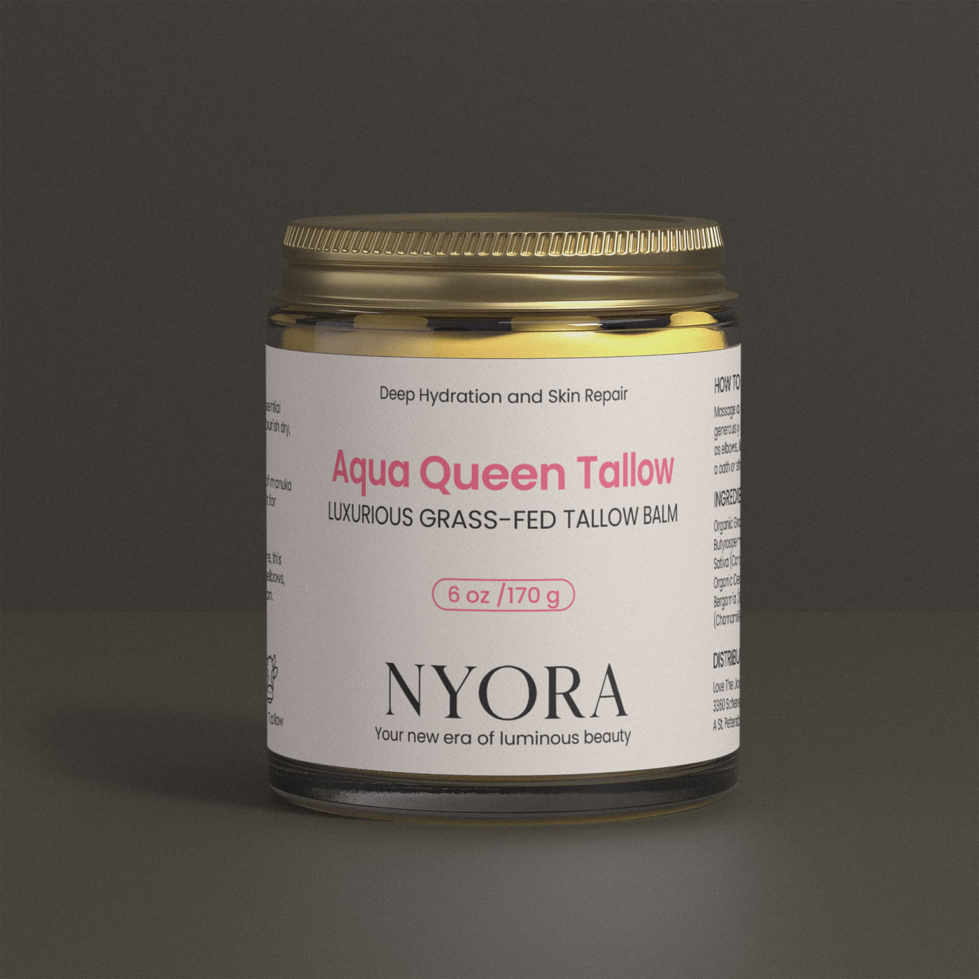 NYORA Aqua Queen Tallow | Luxurious Grass-Fed Tallow Balm for Deep Hydration and Skin Repair