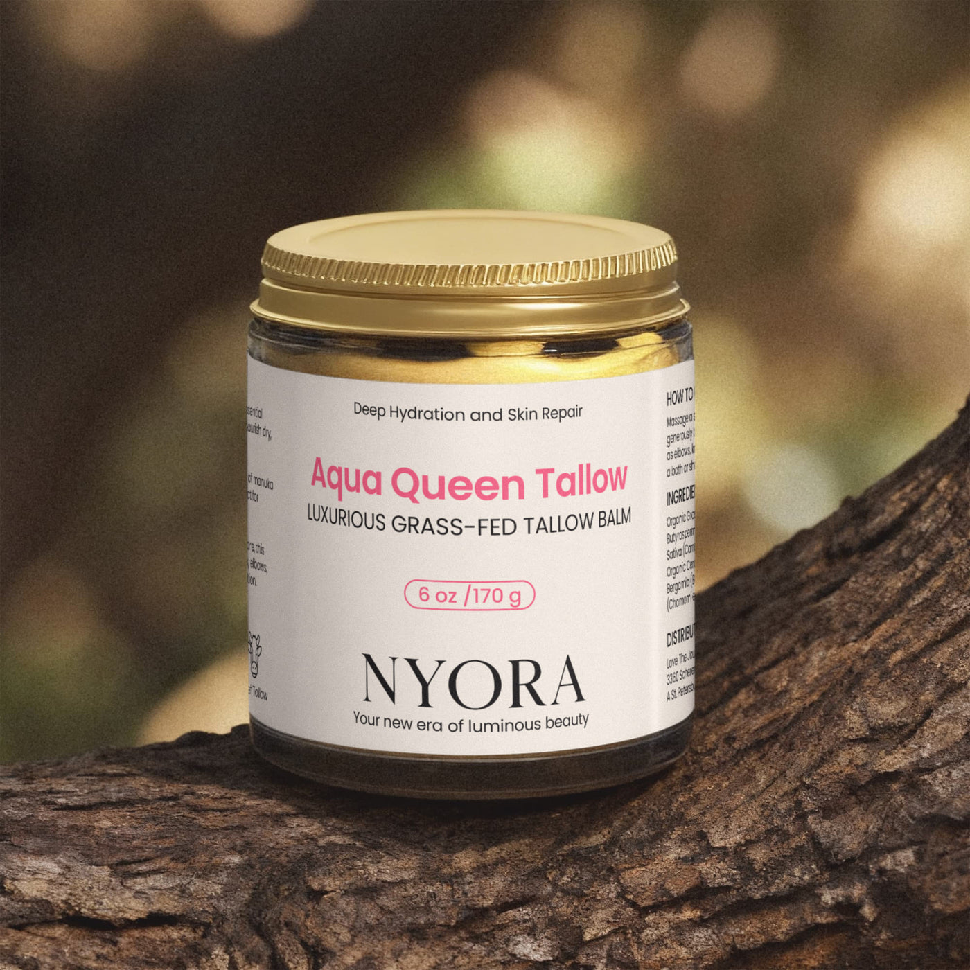 NYORA Aqua Queen Tallow | Luxurious Grass-Fed Tallow Balm for Deep Hydration and Skin Repair