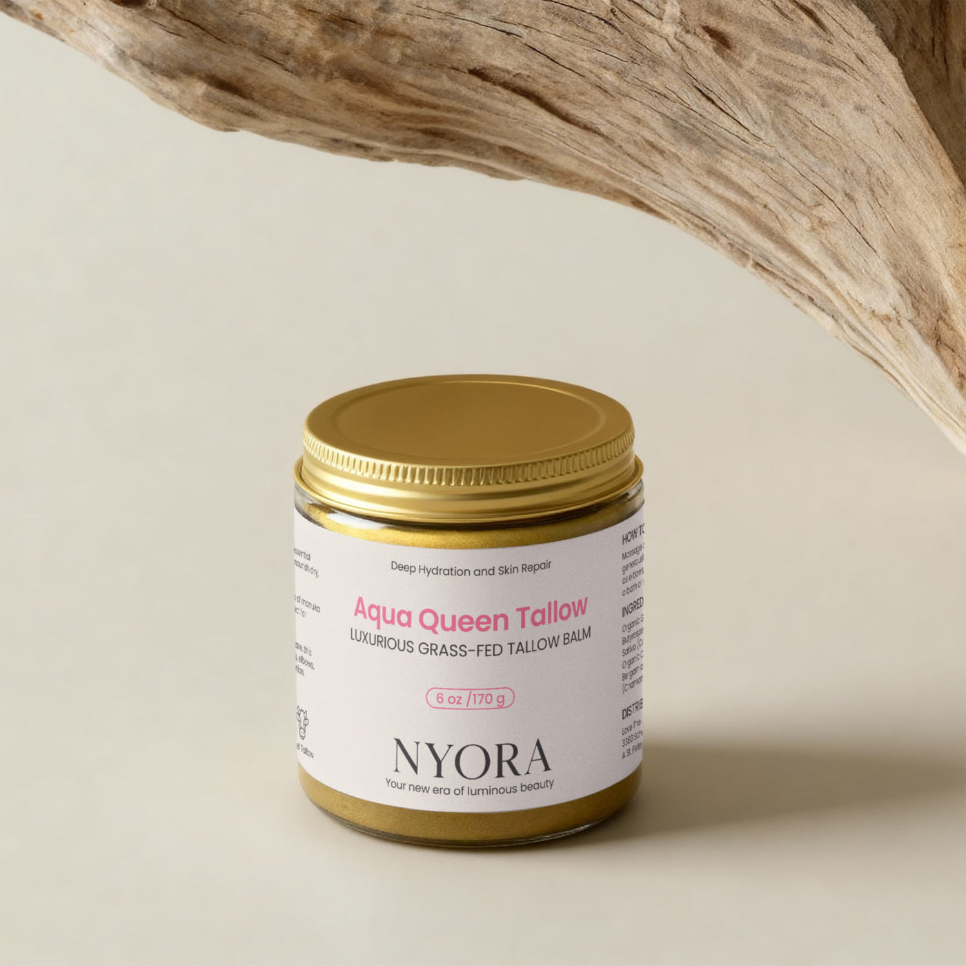 NYORA Aqua Queen Tallow | Luxurious Grass-Fed Tallow Balm for Deep Hydration and Skin Repair