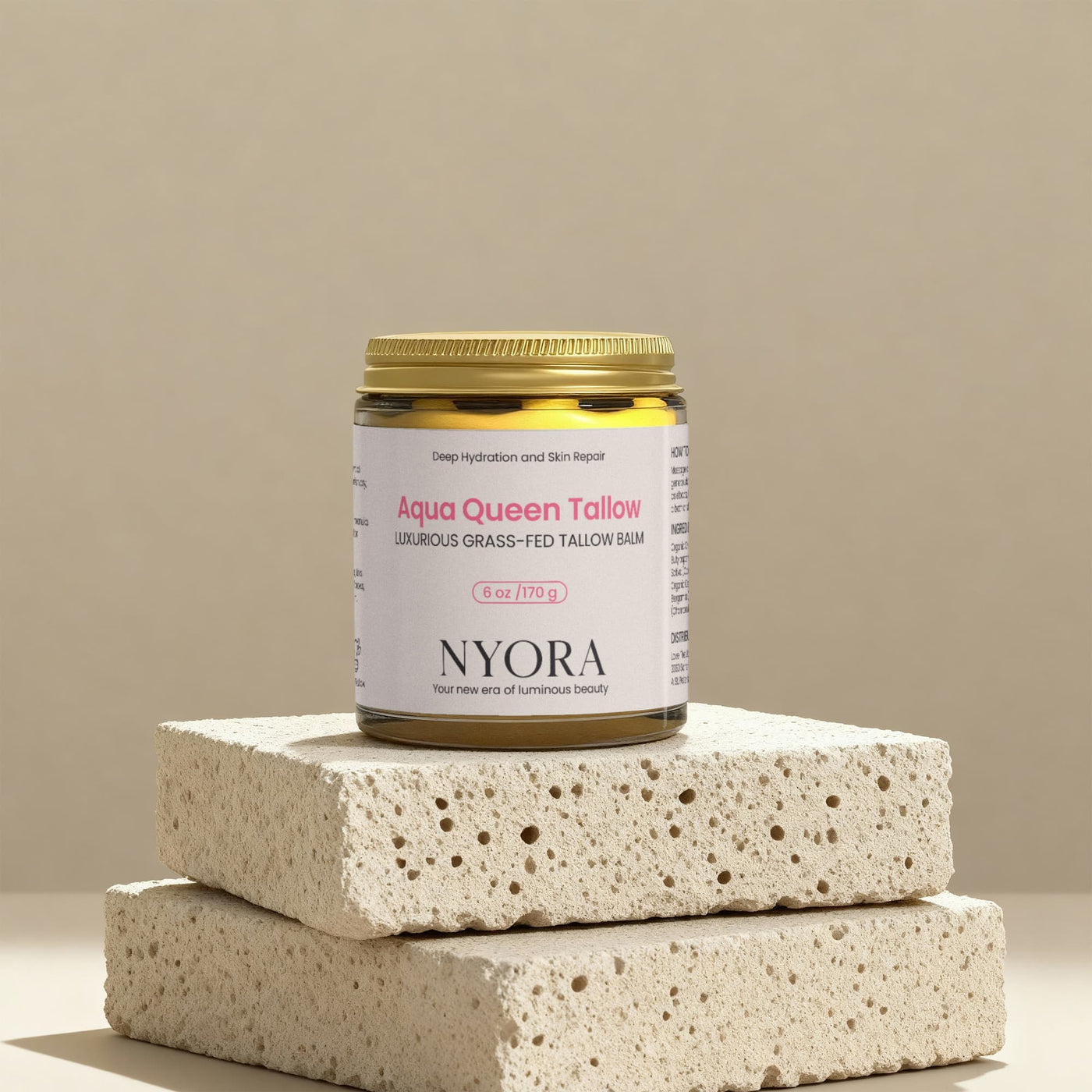 NYORA Aqua Queen Tallow | Luxurious Grass-Fed Tallow Balm for Deep Hydration and Skin Repair